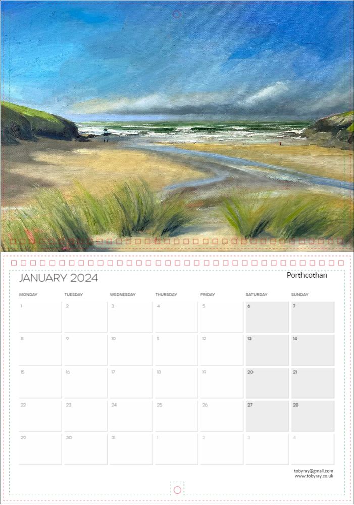 2024 Fine Art Calendar Surf Artist Toby Ray Toby Ray Fine Art