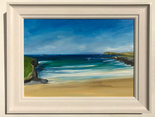 painting of treyarnon bay