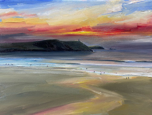 'Polzeath Summer Sunset' - Original Oil Painting